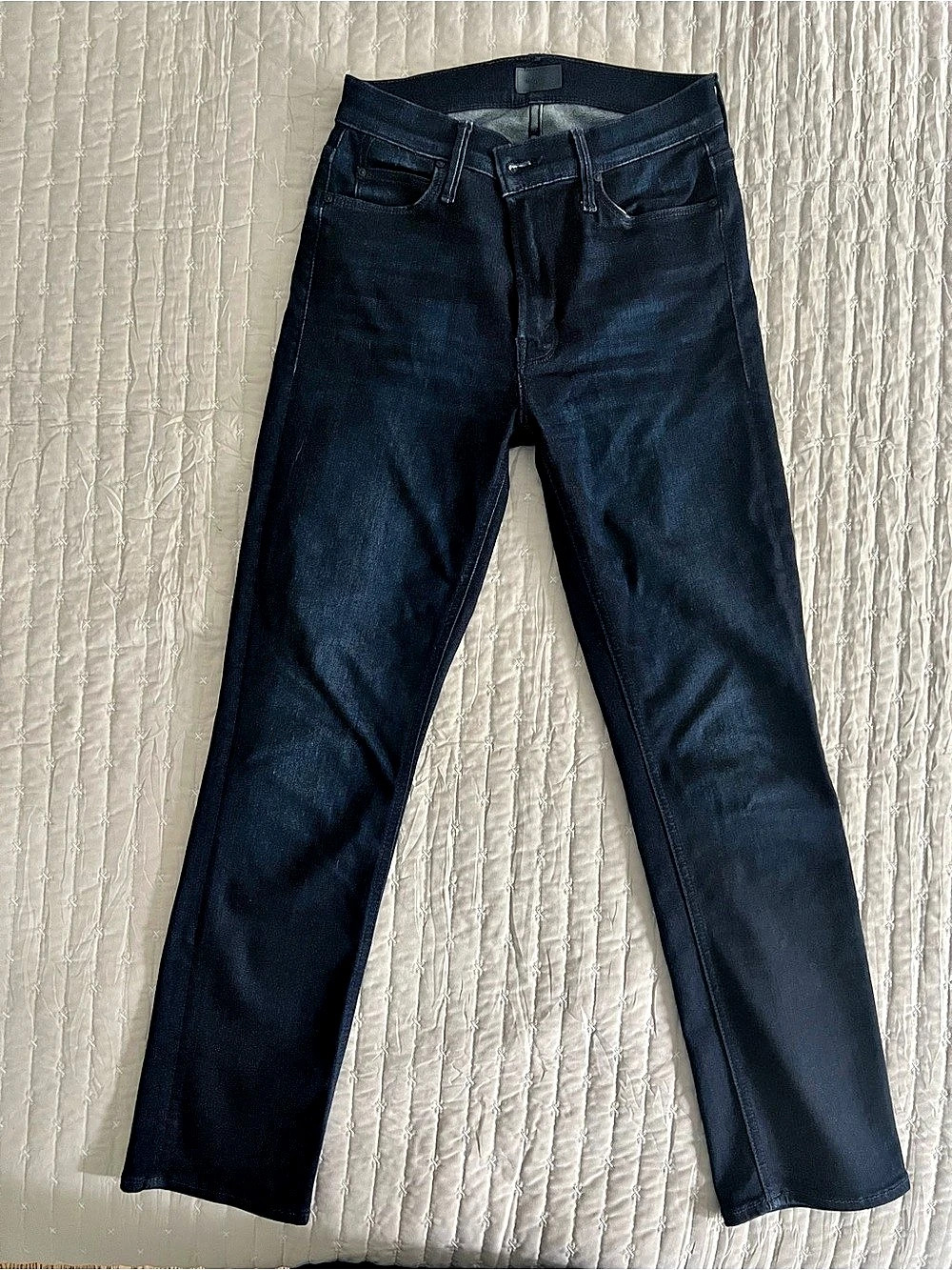 MOTHER The Mid Rise Dazzler Ankle Skinny Jeans Black Waist 26